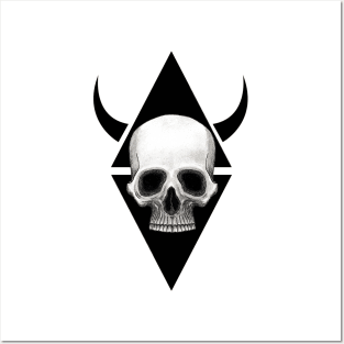 stylish skull Posters and Art